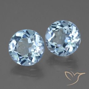Gemas de Topacio Azul Cielo natural de 6.24 ct, Redondo, VVS
