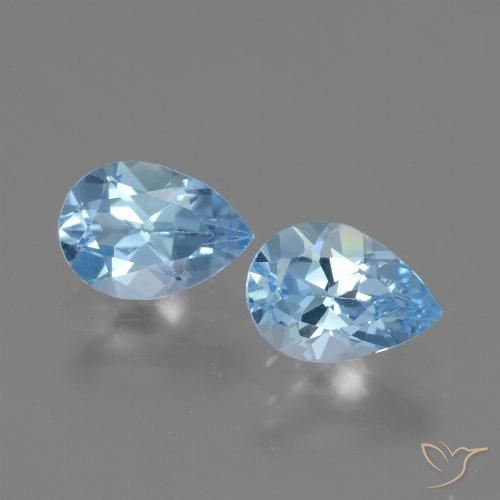 1.61ctw Natural Azul Cielo Topacio, En forma de pera, VVS-VS