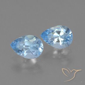 Gemas de Topacio Azul Cielo natural de 1.61 ct, En forma de pera, VVS-VS
