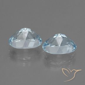 Gemas de Topacio Azul Cielo natural de 6.60 ct, Ovalada, VVS-VS
