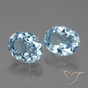 Gemas de Topacio Azul Cielo natural de 7.31 ct, Ovalada, VVS-VS
