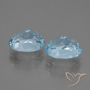 Gemas de Topacio Azul Cielo natural de 7.31 ct, Ovalada, VVS-VS