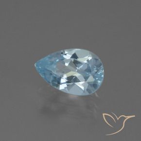 Topacio Azul Suizo natural de 1.53 ct, En forma de pera, VVS-VS