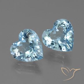 Gemas de Topacio Azul Cielo natural de 5.51 ct, Corazón, VVS