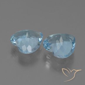 Gemas de Topacio Azul Cielo natural de 5.51 ct, Corazón, VVS