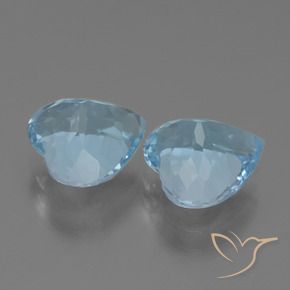 Gemas de Topacio Azul Cielo natural de 6.32 ct, Corazón, VVS