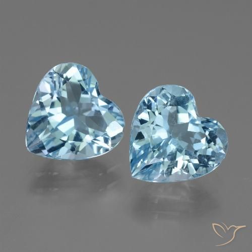 5.69ctw Natural Azul Suizo Topacio, Corazón, VVS-VS