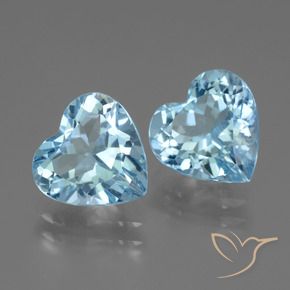 Gemas de Topacio Azul Suizo natural de 5.69 ct, Corazón, VVS-VS