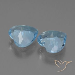 Gemas de Topacio Azul Suizo natural de 5.69 ct, Corazón, VVS-VS