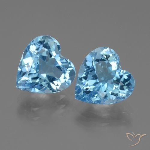 6.23ctw Natural Azul Suizo Topacio, Corazón, VS