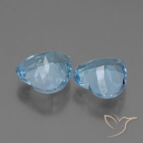 Gemas de Topacio Azul Suizo natural de 5.57 ct, Corazón, VVS-VS