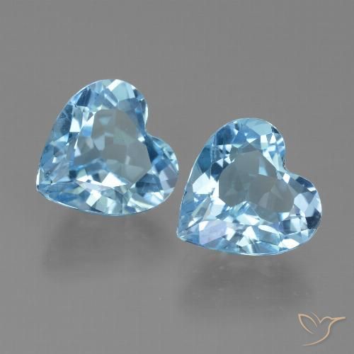 5.58ctw Natural Azul Suizo Topacio, Corazón, VVS
