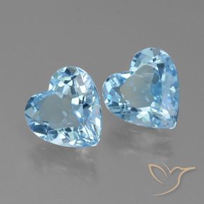 Gemas de Topacio Azul Suizo natural de 5.58 ct, Corazón, VVS