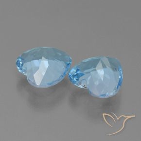 Gemas de Topacio Azul Suizo natural de 5.58 ct, Corazón, VVS
