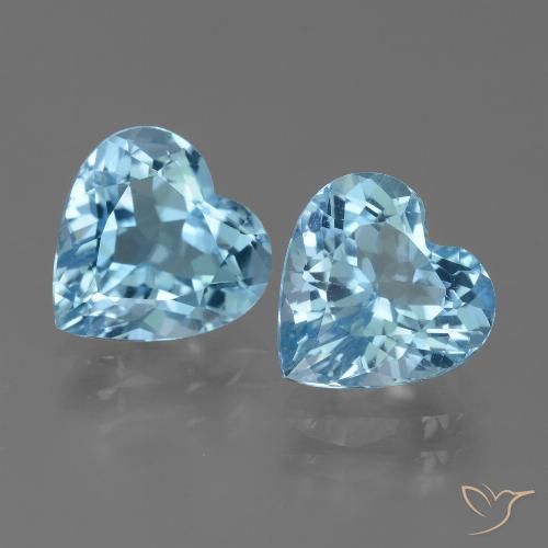6.10ctw Natural Azul Suizo Topacio, Corazón, VVS-VS