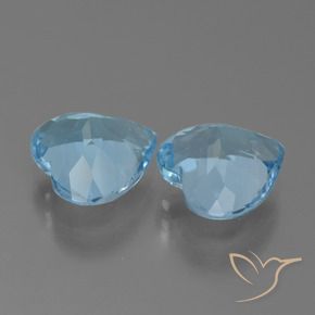 Gemas de Topacio Azul Suizo natural de 6.10 ct, Corazón, VVS-VS