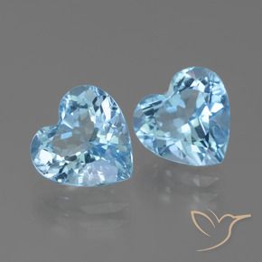 Gemas de Topacio Azul Suizo natural de 5.87 ct, Corazón, VVS