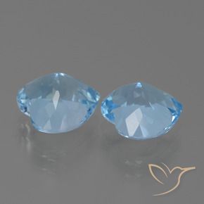 Gemas de Topacio Azul Suizo natural de 5.87 ct, Corazón, VVS