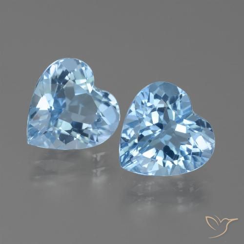 5.68ctw Natural Azul Suizo Topacio, Corazón, VVS