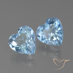 Gemas de Topacio Azul Suizo natural de 5.68 ct, Corazón, VVS