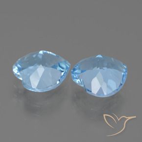 Gemas de Topacio Azul Suizo natural de 5.68 ct, Corazón, VVS