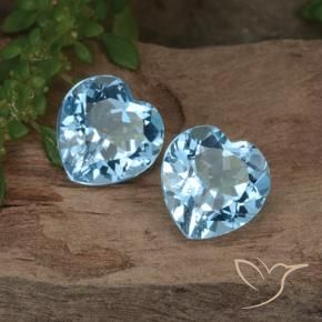 Gemas de Topacio Azul Cielo natural de 6.45 ct, Corazón, VS