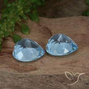 Gemas de Topacio Azul Cielo natural de 6.45 ct, Corazón, VS
