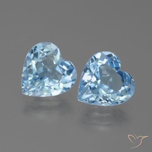 5.79ctw Natural Azul Suizo Topacio, Corazón, VVS