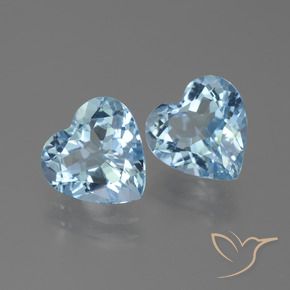 Gemas de Topacio Azul Cielo natural de 5.79 ct, Corazón, VVS