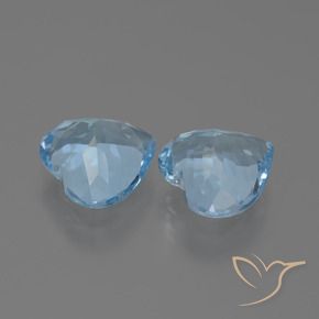 Gemas de Topacio Azul Cielo natural de 5.79 ct, Corazón, VVS