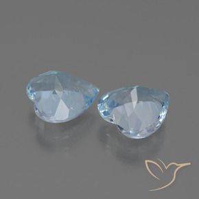 Gemas de Topacio Azul Suizo natural de 5.33 ct, Corazón, VS