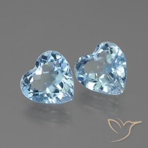 Gemas de Topacio Azul Cielo natural de 5.44 ct, Corazón, VVS
