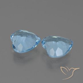 Gemas de Topacio Azul Cielo natural de 5.44 ct, Corazón, VVS