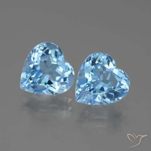 6.17ctw Natural Azul Cielo Topacio, Corazón, VVS
