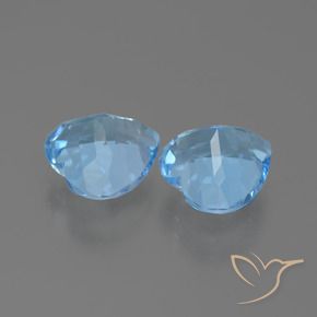 Gemas de Topacio Azul Cielo natural de 6.17 ct, Corazón, VVS