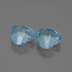 Gemas de Topacio Azul Cielo natural de 6.36 ct, Forma de corazón, VVS