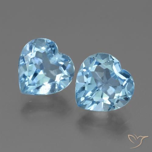 5.67ctw Natural Azul Suizo Topacio, Corazón, VVS