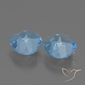 Gemas de Topacio Azul Suizo natural de 5.67 ct, Corazón, VVS