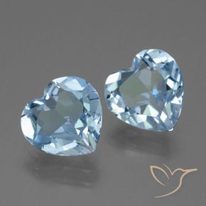 Gemas de Topacio Azul Suizo natural de 5.61 ct, Corazón, VVS