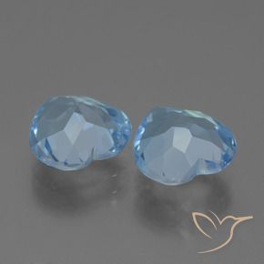 Gemas de Topacio Azul Suizo natural de 5.61 ct, Corazón, VVS