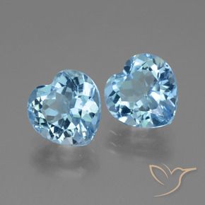 Gemas de Topacio Azul Cielo natural de 6.51 ct, Corazón, VVS