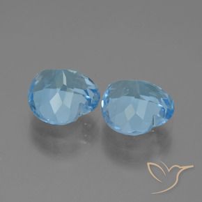 Gemas de Topacio Azul Cielo natural de 6.51 ct, Corazón, VVS