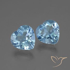 Gemas de Topacio Azul Cielo natural de 5.52 ct, Corazón, VVS