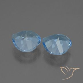Gemas de Topacio Azul Cielo natural de 5.52 ct, Corazón, VVS