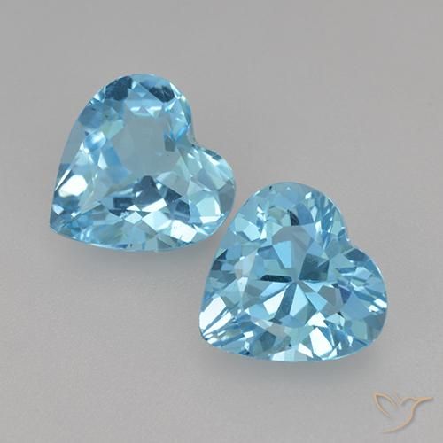 5.17ctw Natural Azul Suizo Topacio, Corazón, VVS-VS