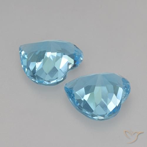 Gemas de Topacio Azul Suizo natural de 5.17 ct, Corazón, VVS-VS