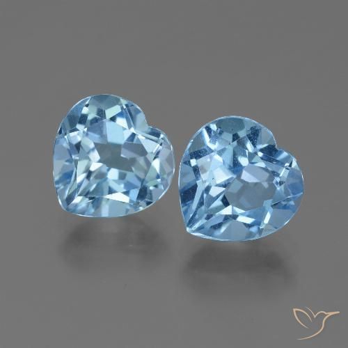 6.27ctw Natural Azul Suizo Topacio, Corazón, VVS