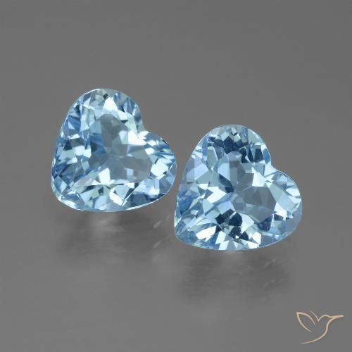 5.44ctw Natural Azul Suizo Topacio, Corazón, VVS