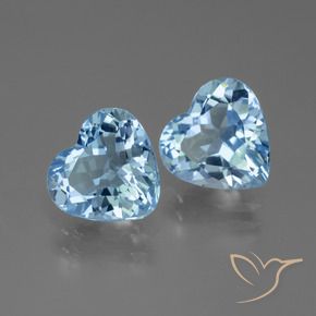 Gemas de Topacio Azul Suizo natural de 5.44 ct, Corazón, VVS