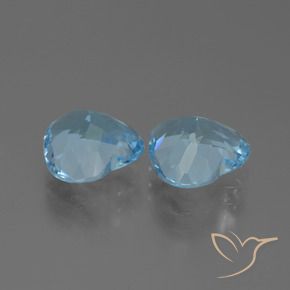 Gemas de Topacio Azul Suizo natural de 5.44 ct, Corazón, VVS